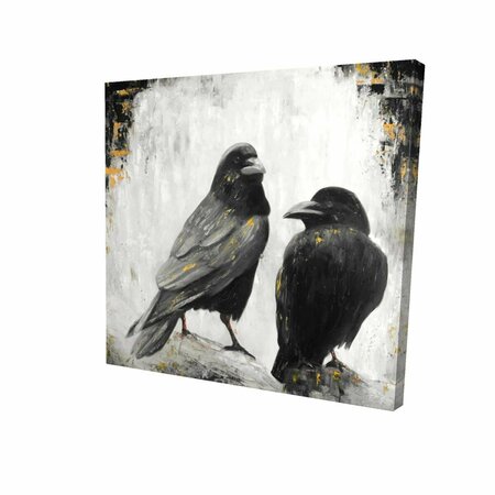 FONDO 32 x 32 in. Two Crows Birds-Print on Canvas FO2791402
